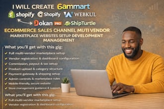 do 6ammart shopify webkul dokan shipturtle sales channel muti vendor marketplace