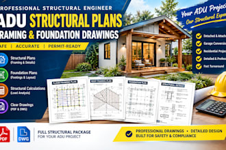 design adu structural plans, framing and foundation drawings