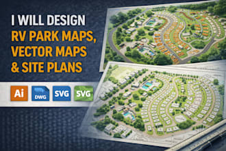 design rv park map, vector maps, site plans