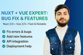 build or fix your nuxt vue web app