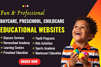 create kindergarten nursery preschool, child daycare wordpress school website