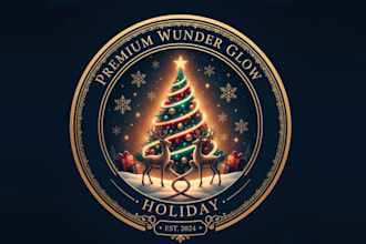 design premium festive enchanting wunder glow holiday logo