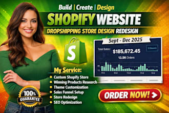 design shopify website dropshipping store design