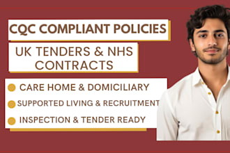 write cqc compliant policies for uk tender and nhs