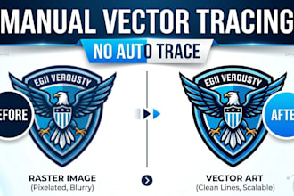 manually vector trace logo and convert image to vector ai eps svg