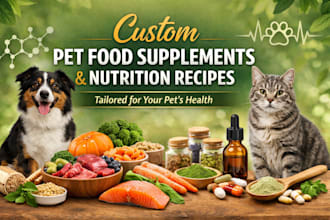 formulate custom pet food supplements and nutrition recipes