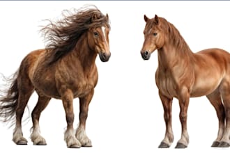create 3d realistic horse for game, 3d animal, quadruped rig, pbr texture, wild