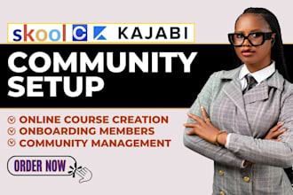 setup skool online community skool community setup skool community manager kajab