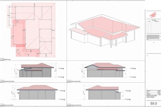 create a detailed architectural roof plans for construction and permit drawing