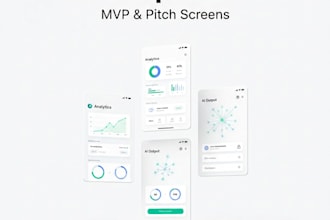 design modern saas or ai app UI UX screens for mvps and pitch decks