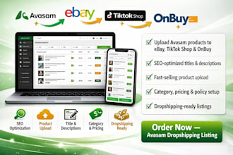 add avasam dropshipping product to ebay tiktokshop onbuy avasam ebay listing SEO