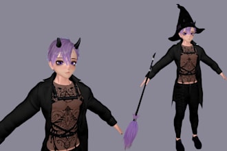 create and edit custom vrchat avatar, 3d model furry avatar