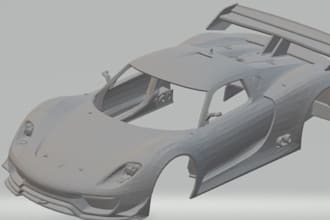 create 3d printable rc car shell, car chassis body, sports car body, rc car body