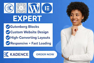 design wordpress site with kadence, kadence blocks, gutenberg blocks elementor