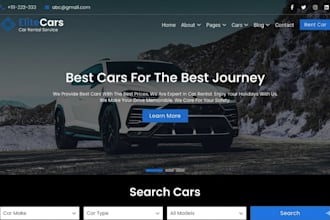 build car rental website, car dealership website, car rental, rental website