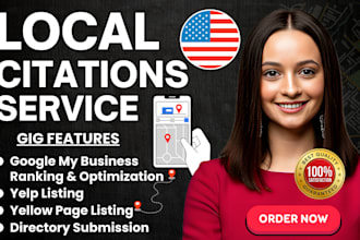 set up and optimize USA local citations to grow your gmb ranking and local SEO