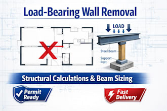 do load bearing wall removal analysis, structural calculations and beam sizing
