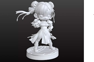 do 3d chibi toys,3d vinyl toy sculpt,3d mascot miniature, blender,3d funko pop