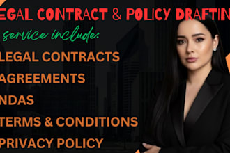 be your lawyer for legal agreements,contracts,terms and conditions,nda,lawsuits