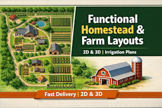 design a functional homestead layout, farm master plan, and site plan