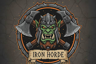 design a fierce and powerful orc logo for your brand