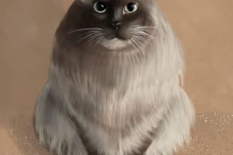 illustrate your pet in a unique painterly style
