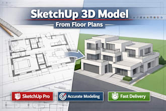 model your california building in sketchup from floor plans