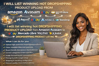list hot winning dropshipping product upload from amazon avasam to ebay listing