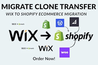 migrate clone copy wix to shopify redesign wordpress woocomerce to shopify store