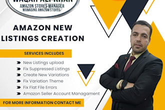 create amazon product listing and variation or fix amazon listing