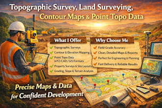 make topographic survey land surveying map contour map point topo data