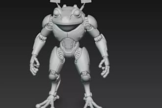 sculpt 3d creature robotic,3d sci fi toys, mech design,3d futuristic figure, stl