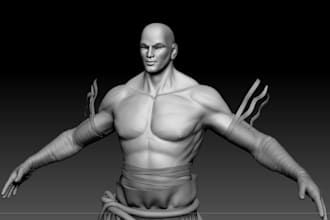 sculpt realistic 3d characters with clo3d cloths, zbrush and maya