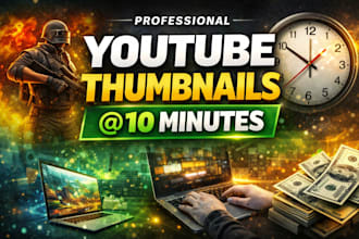 design attractive and youtube thumbnail at just 10 minutes