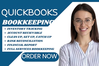 do catchup quickbooks, inventory tracking, yearly bookkeeping, tax cleanup