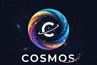 design a stunning and modern cosmos logo for your brand