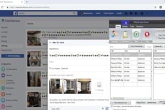 develop facebook marketplace bot, uploading bot, auto listing bot