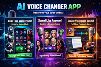 develop voice changer app, ai text to speech,  partner finder app