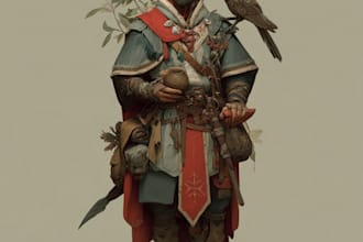 draw dnd character art for dnd party and pathfinder
