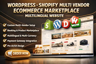 build wordpress shopify multivendor ecommerce marketplace mutilingual website
