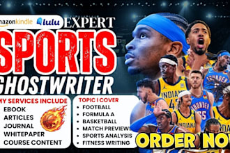 ghostwrite sport ebook, SEO article, nba, NFL, soccer training guide, amazon KDP