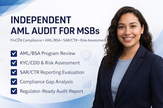 conduct independent aml audit for fincen msb compliance