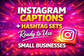 create instagram captions and hashtags for small businesses
