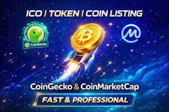 do ico listing, token listing, coin listing on coin gecko coinmarketcap