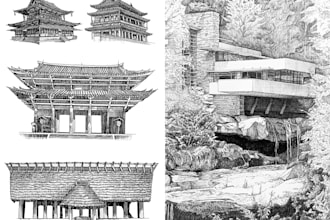 create detailed hand drawn sketches