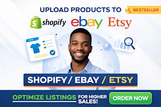 add upload product to shopify, ebay etsy product listing, ebay lister