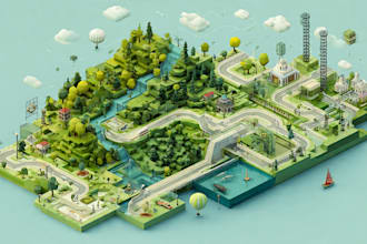 draw high quality vector or isometric map illustrations