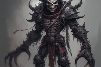 draw a detailed dark art rock gothic illustration