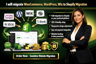 migrate woocommerce to shopify, wordpress to shopify, wix to shopify migration