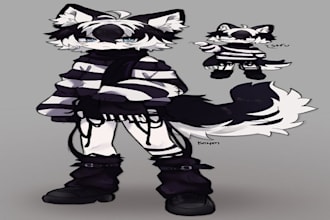 create custom furry art ref sheets,vr chat vrc avatar furry game world design